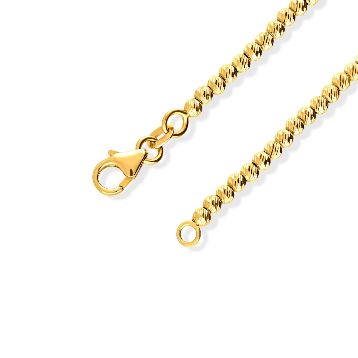 Bransoletka złota 18 cm, diamentowane kuleczki, żółte złoto Bransoletka złota 18 cm, diamentowane kuleczki, żółte złoto