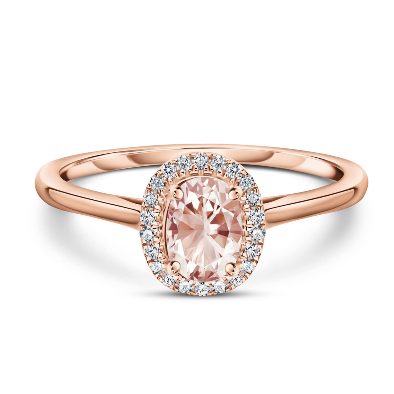 Pierścionek z morganitem i diamentami, złoto R01873-R-MR Pierścionek z morganitem i diamentami, złoto R01873-R-MR