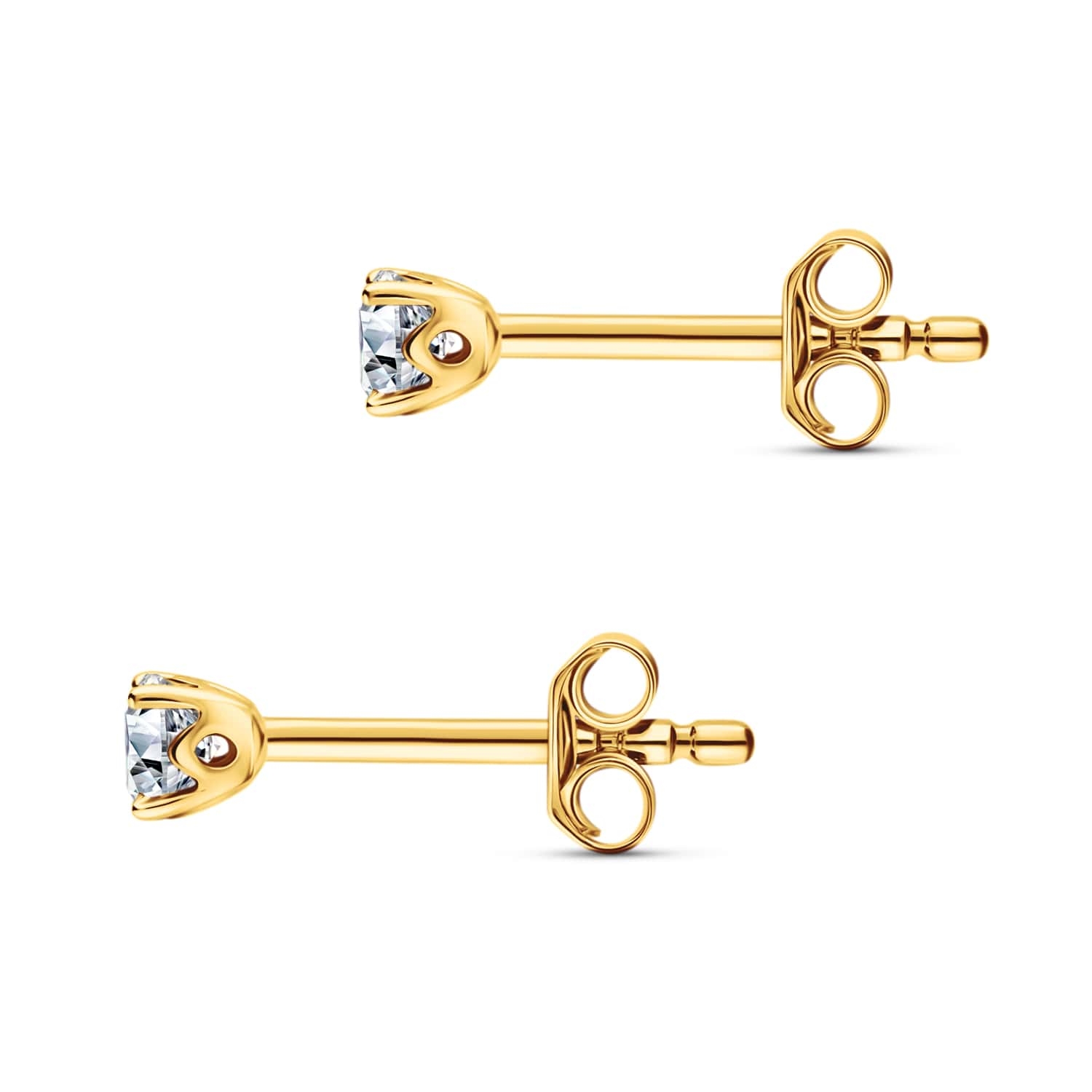 Kolczyki z diamentami, żółte złoto, E01899-Y-S bok Kolczyki z diamentami, żółte złoto, E01899-Y-S bok