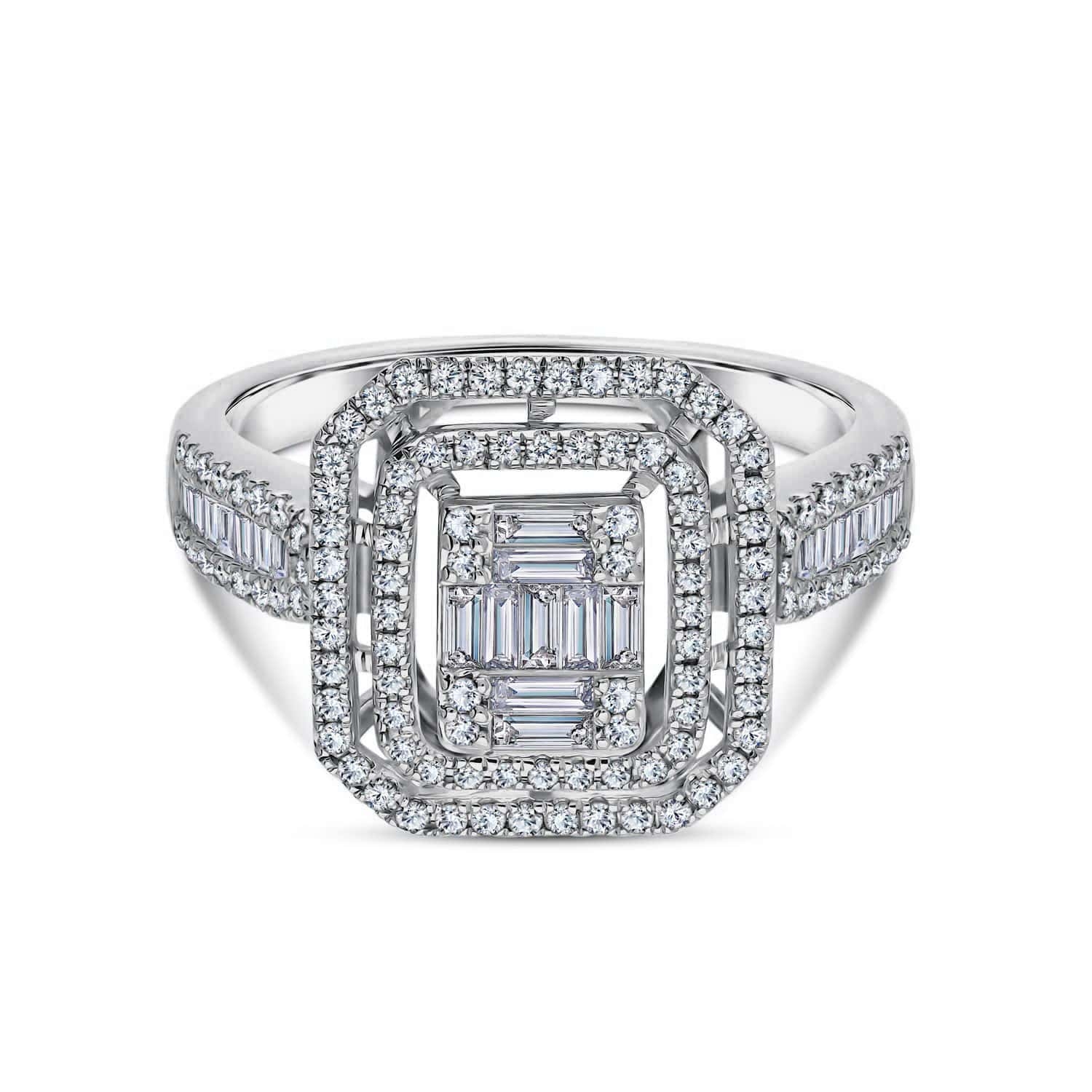 Pierścionek z diamentami, żółte złoto R05364-W przód Pierścionek z diamentami, żółte złoto R05364-W przód