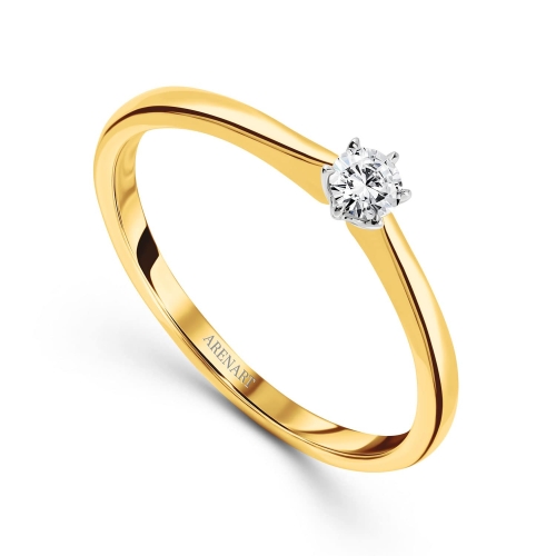 Pierścionek zaręczynowy z diamentem 0,10ct, dwukolorowe złoto R06845-YW