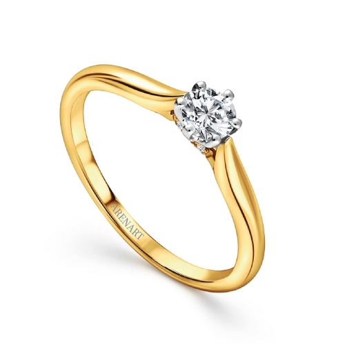 Pierścionek zaręczynowy z diamentem 0,25ct, dwukolorowe złoto R07828-YW