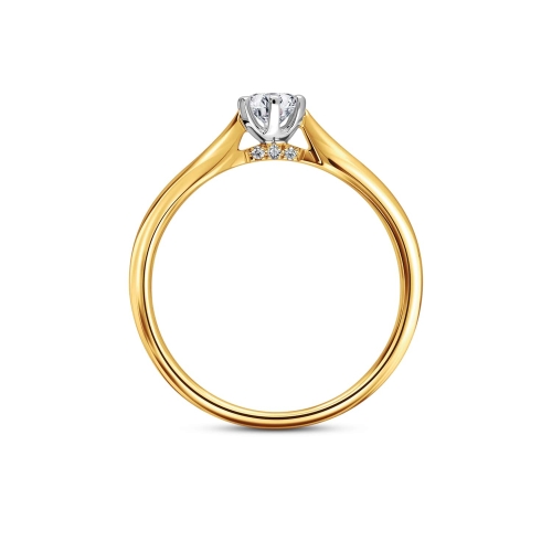 Pierścionek zaręczynowy z diamentem 0,25ct, dwukolorowe złoto R07828-YW