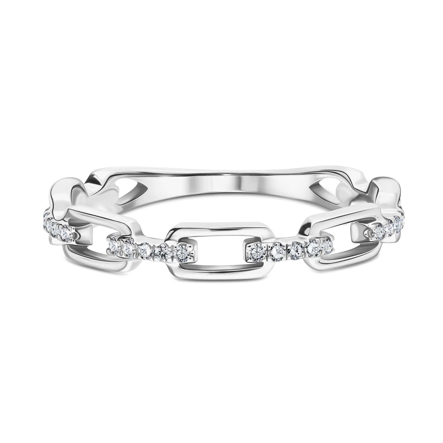 Pierścionek z diamentami, białe złoto, R07856-W  przód Pierścionek z diamentami, białe złoto, R07856-W  przód