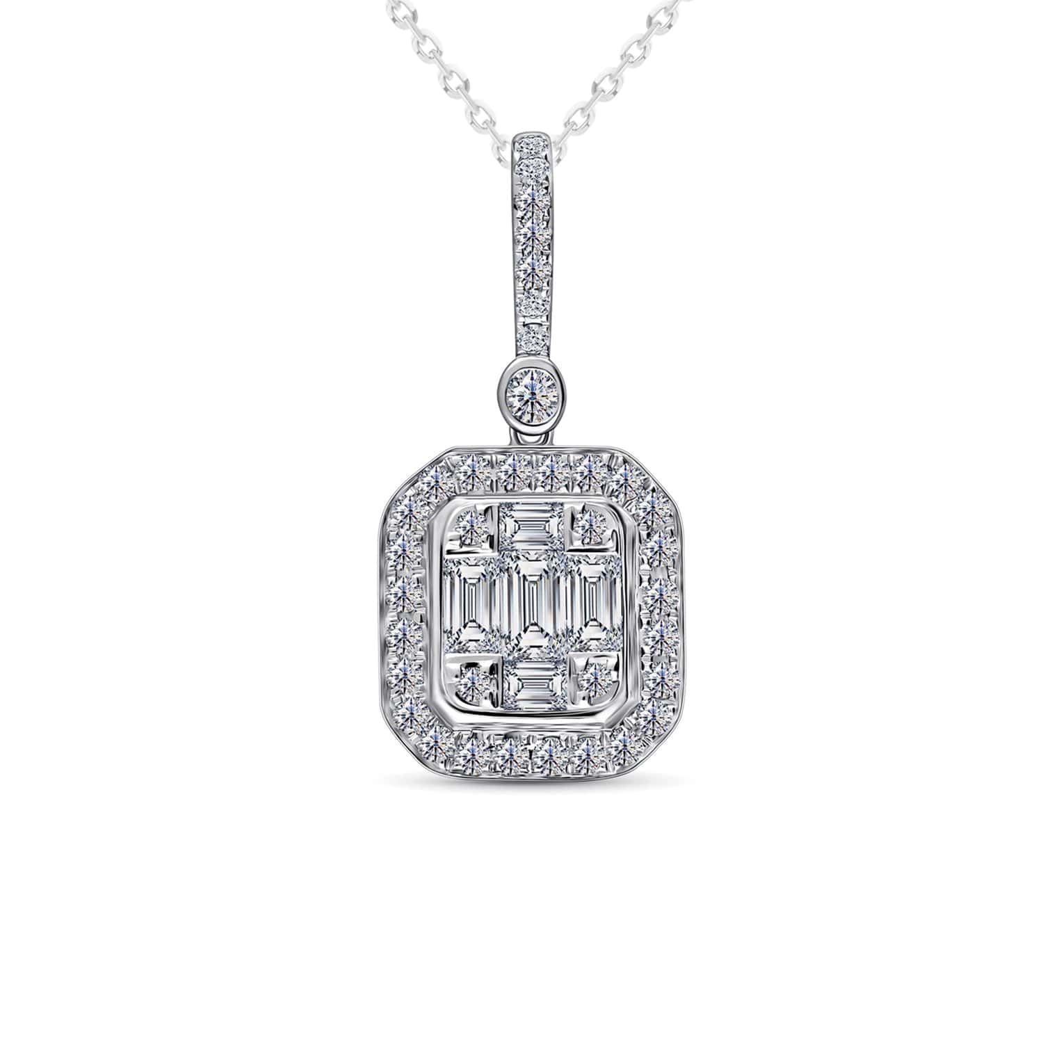 Zawieszka z diamentami, białe złoto P11837-W