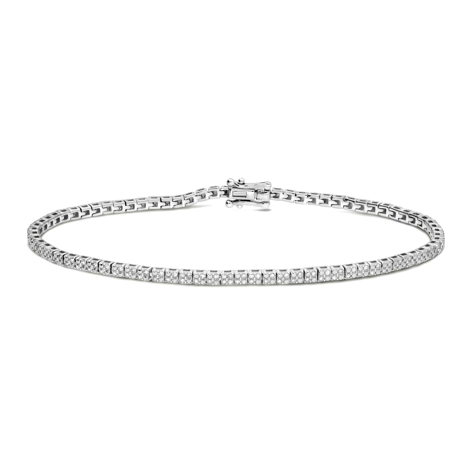 Bransoleta z diamentami 0,65ct, białe złoto