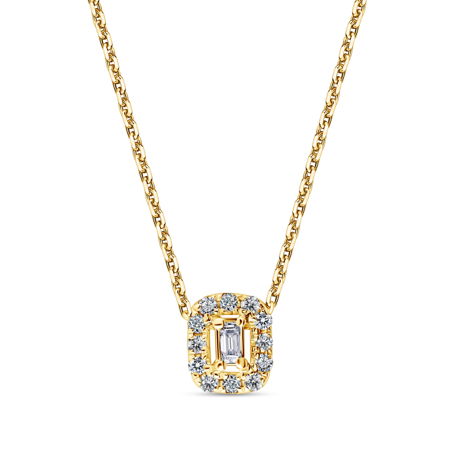 Naszyjnik z diamentami, żółte złoto N01399-Y