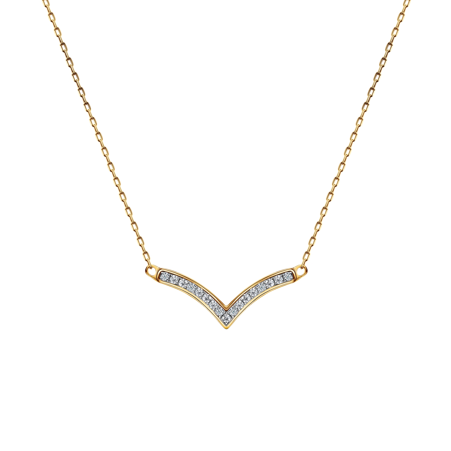 Naszyjnik z diamentami, żółte złoto N02454-Y