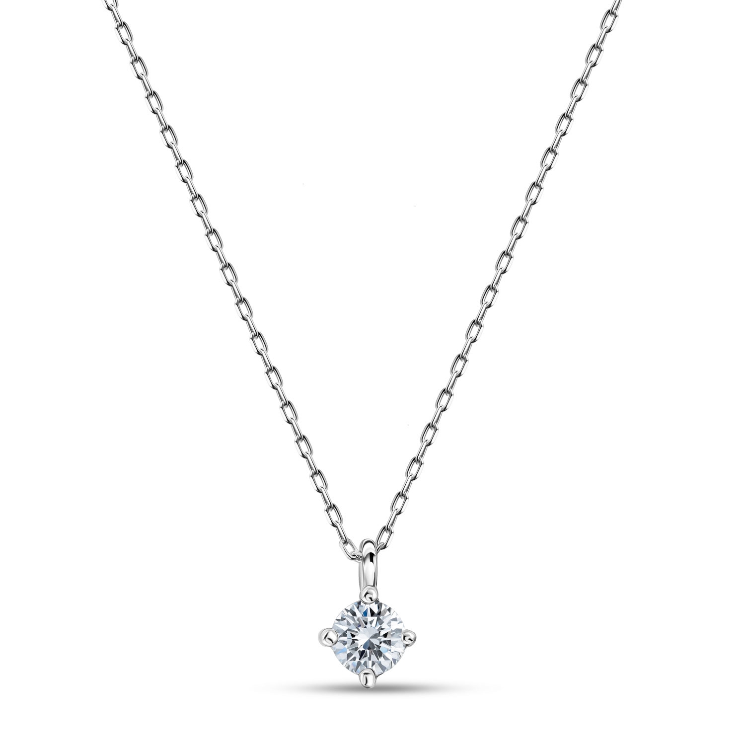 Naszyjnik z diamentem 0,16ct, białe złoto N02495-W