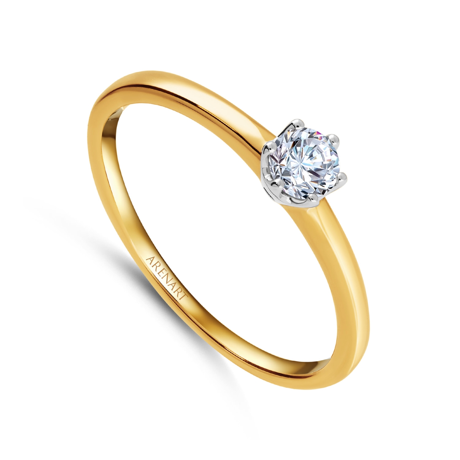 Pierścionek zaręczynowy diament 0,21ct, dwukolorowe złoto R07823-YW-021