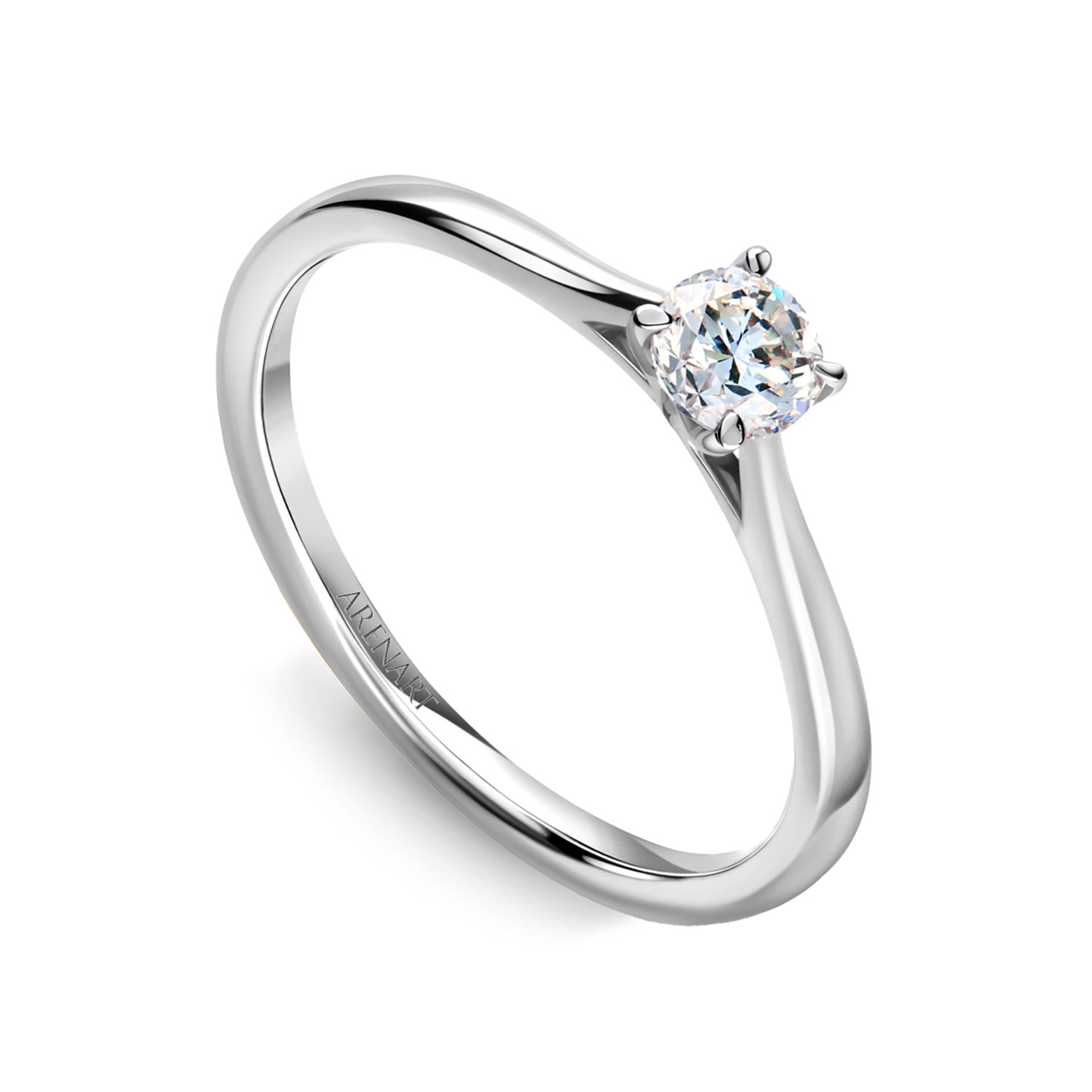 Pierścionek z diamentem 0,27ct, białe złoto R65478-W-027