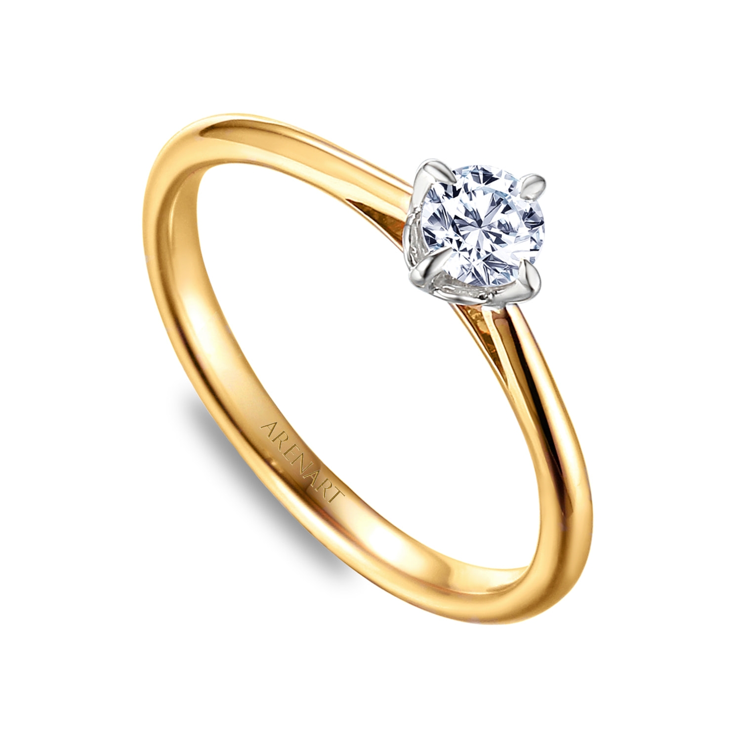 Pierścionek z diamentem 0,24ct, dwukolorowe złoto R58834-YW-024