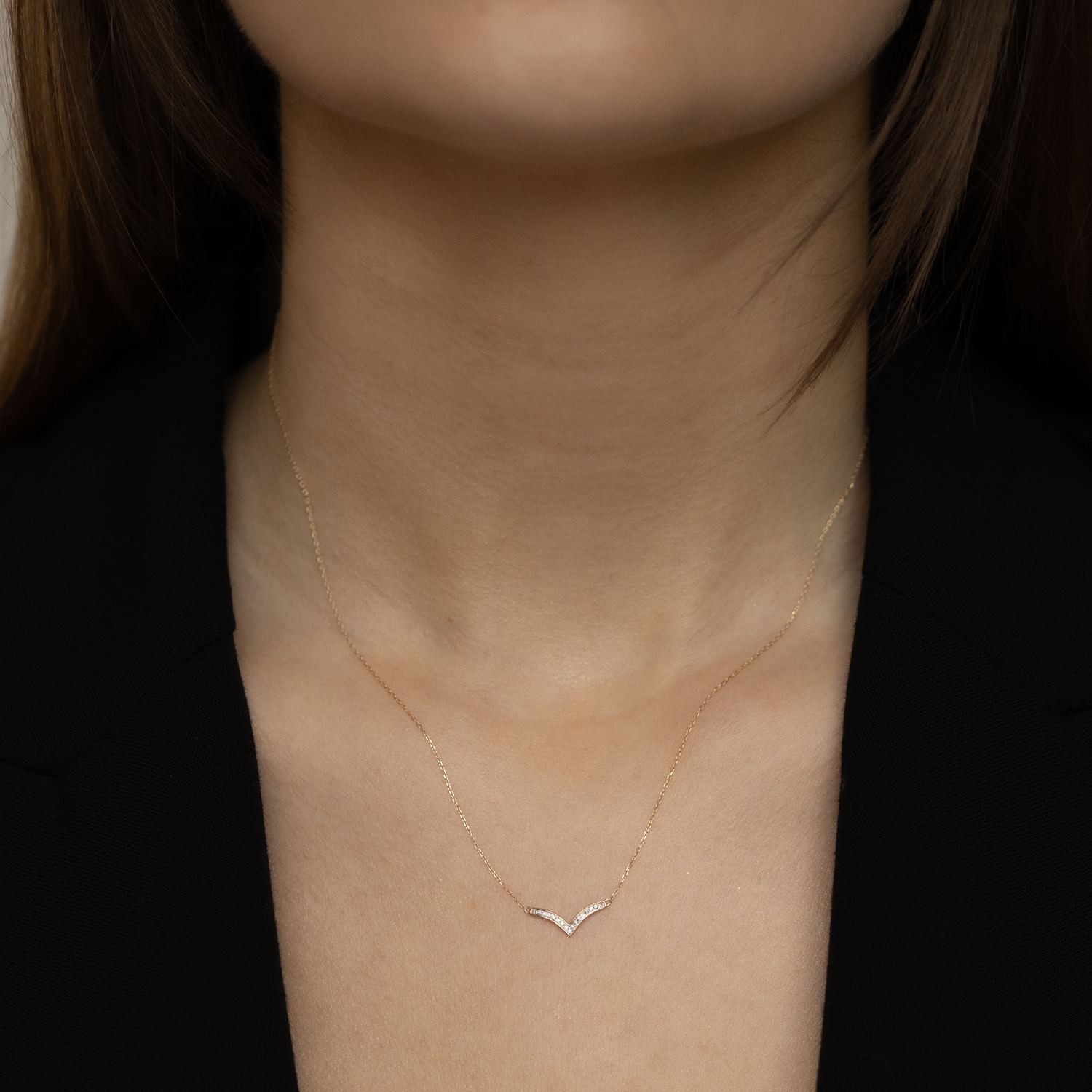 Naszyjnik złoty z diamentami 0,04ct, złoto żółte Naszyjnik złoty z diamentami 0,04ct, złoto żółte