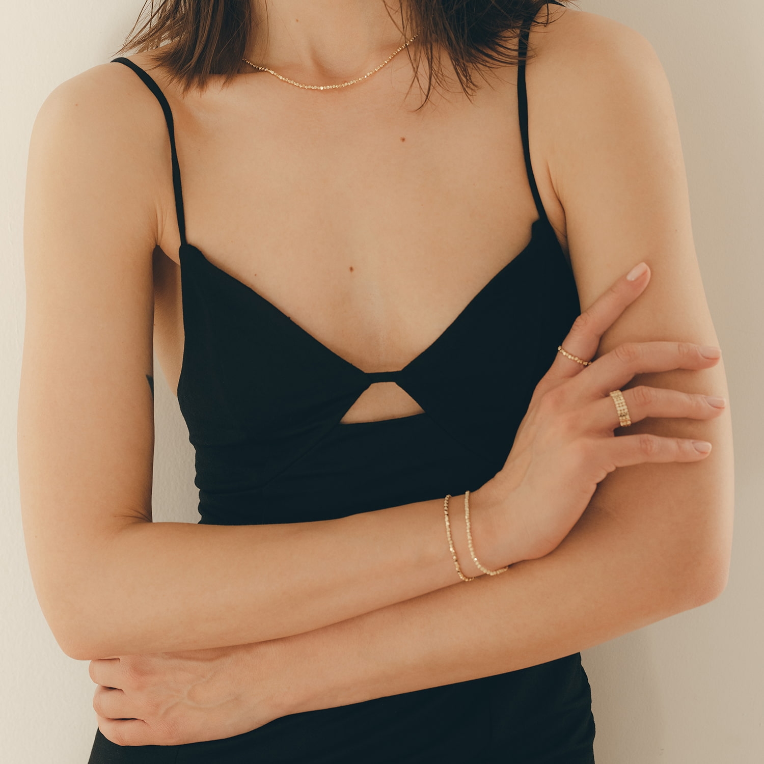 Bransoletka złota 18 cm, diamentowane kuleczki, żółte złoto Bransoletka złota 18 cm, diamentowane kuleczki, żółte złoto