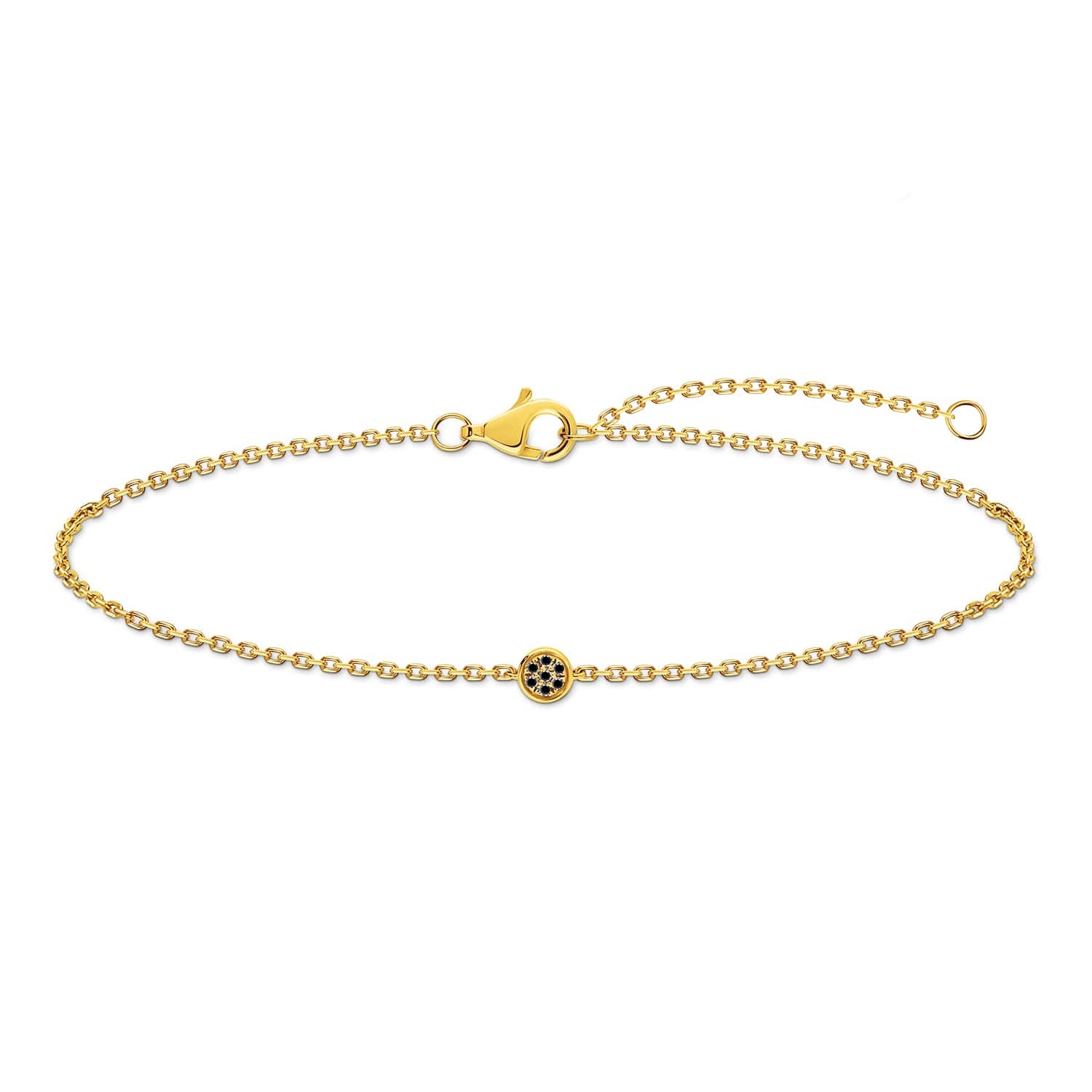 Bransoleta z czarnymi diamentami, żółte złoto