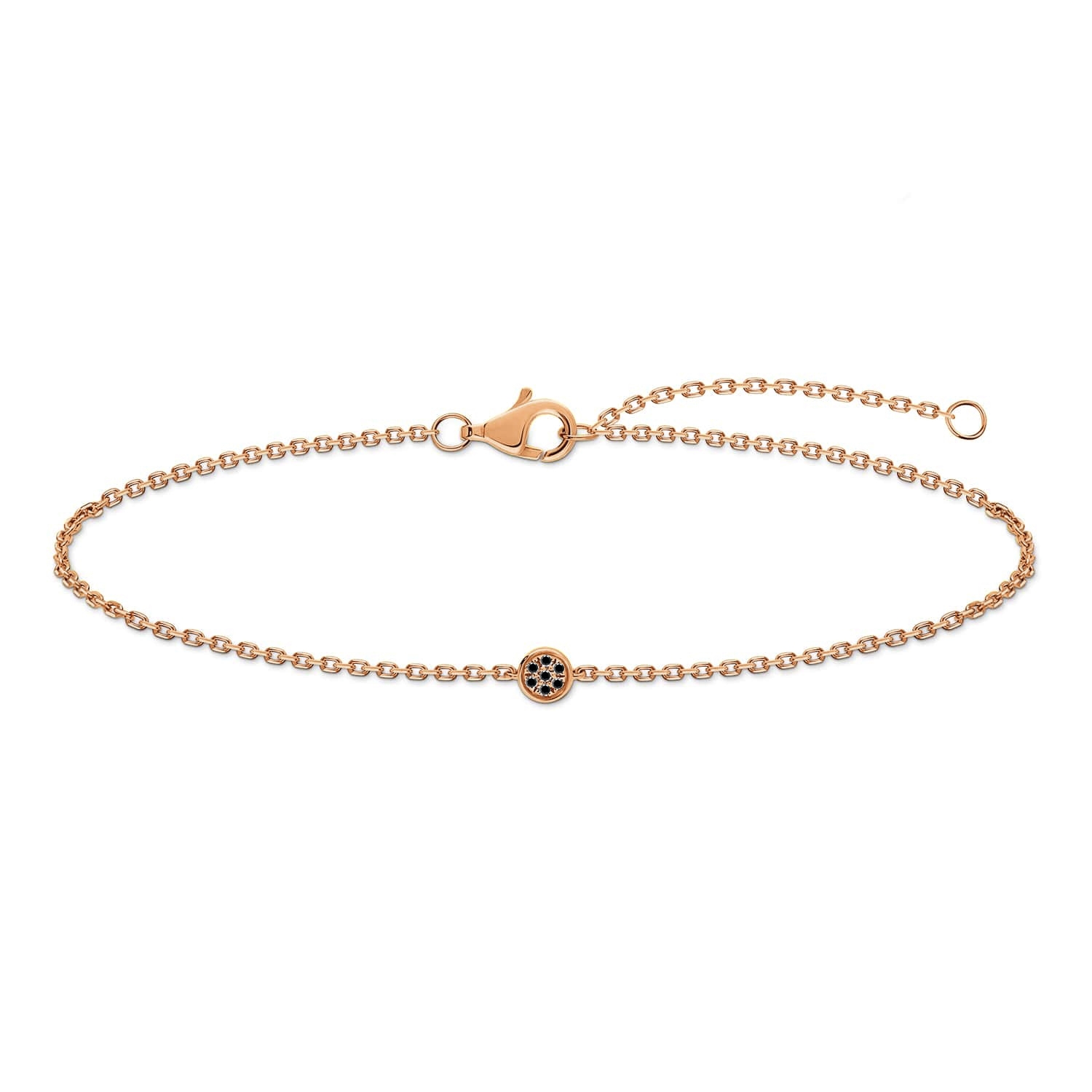 Bransoleta z czarnymi diamentami, różowe złoto