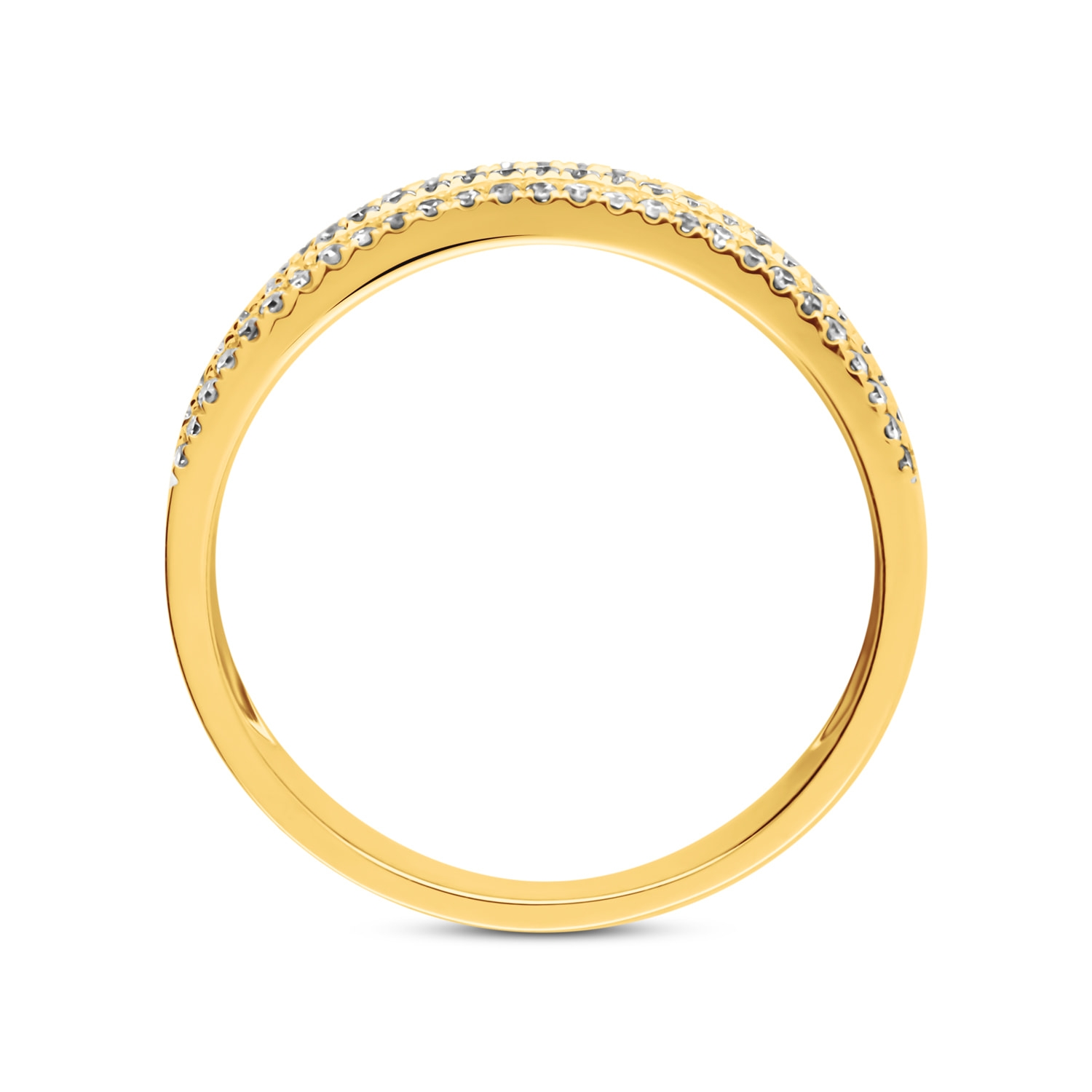 Pierścionek szeroki z diamentami 0,54ct, żółte złoto Pierścionek szeroki z diamentami 0,54ct, żółte złoto