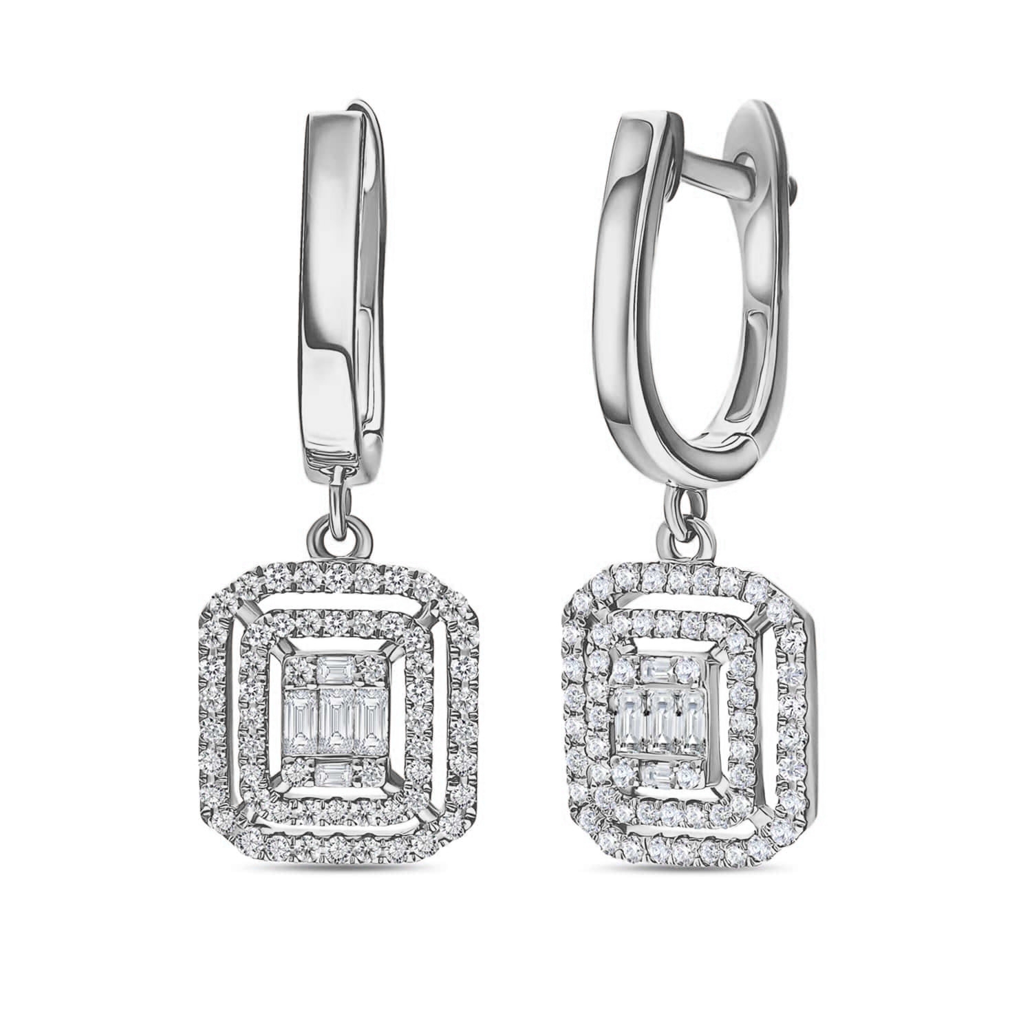 Kolczyki z diamentami 0,49ct, białe złoto