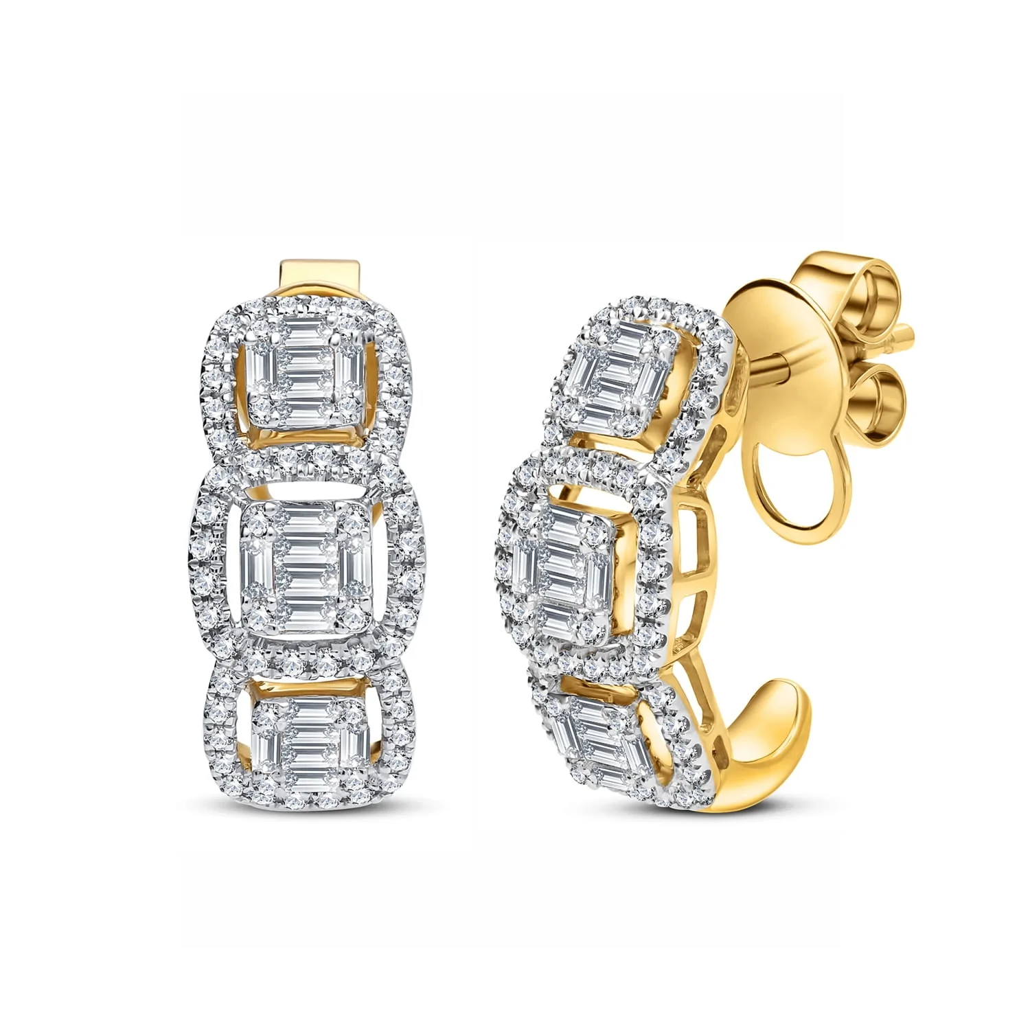 Kolczyki z diamentami 0,82ct, żółte złoto