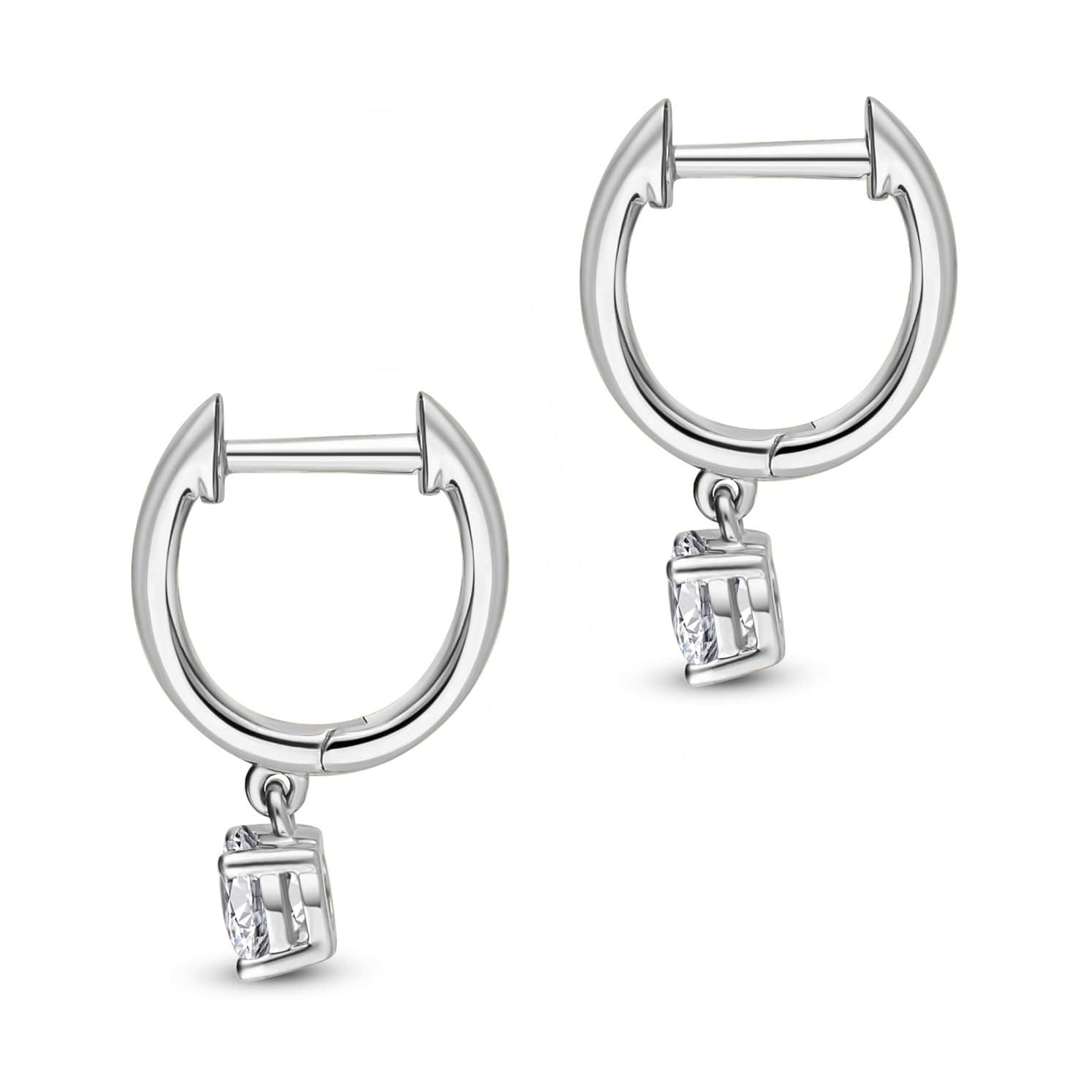 Wiszące kolczyki z diamentami 0,6ct, białe złoto Wiszące kolczyki z diamentami 0,6ct, białe złoto