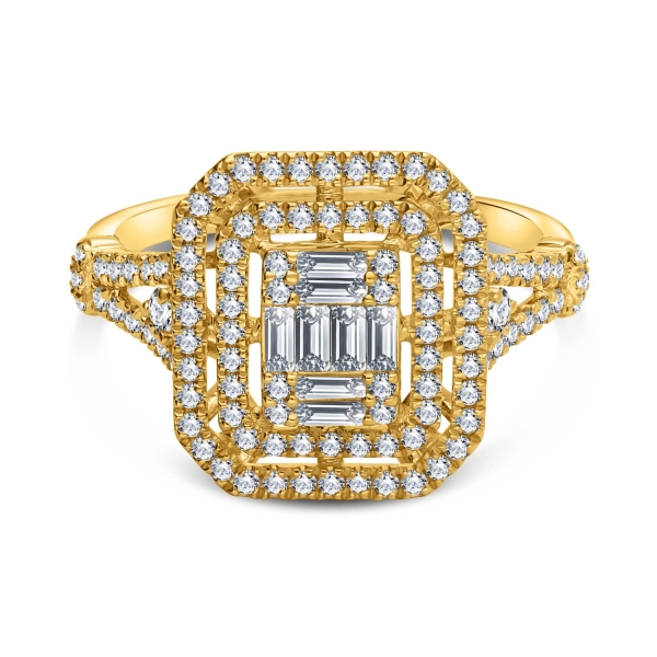 Pierścionek Baguette z diamentami 0,73ct