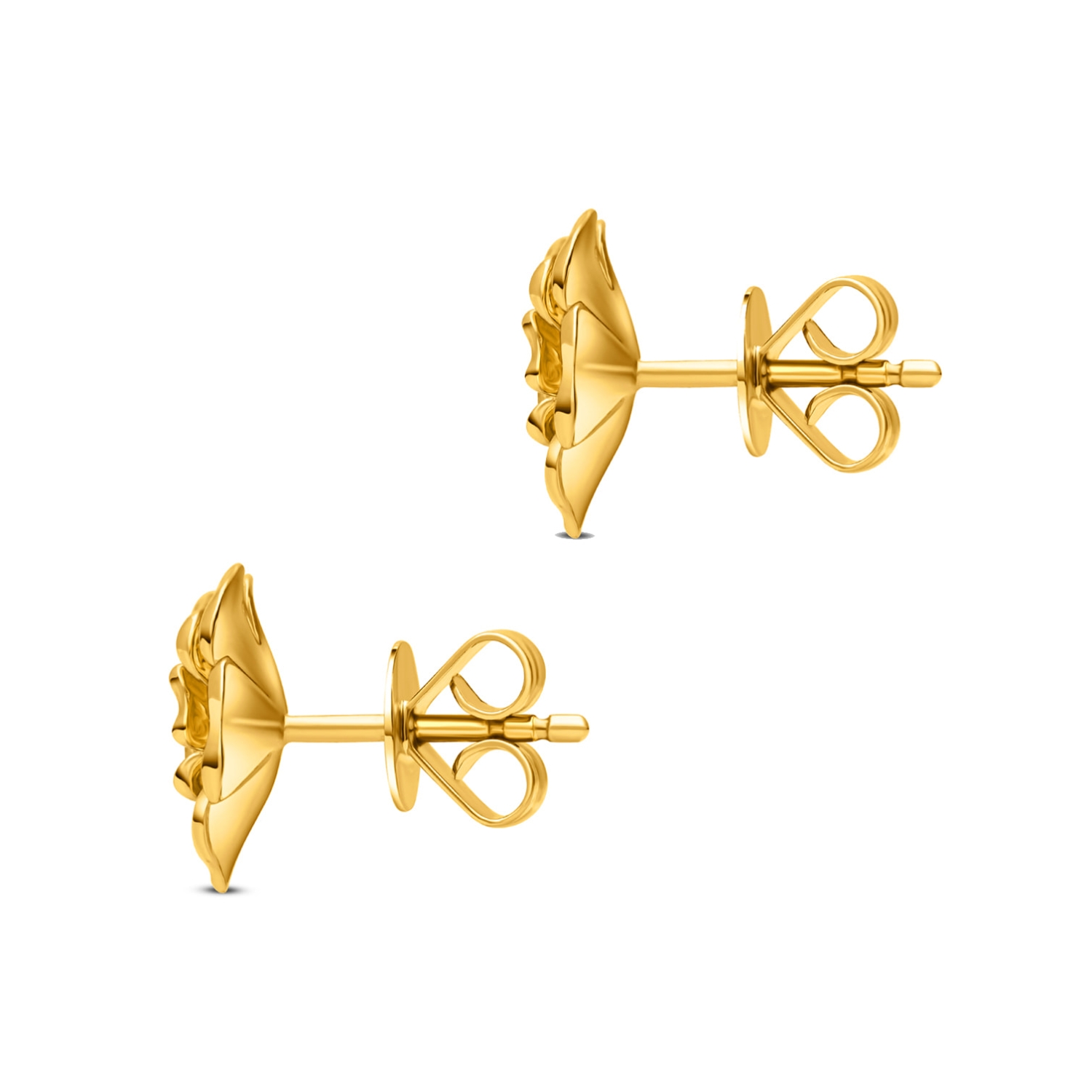 Kolczyki z diamentami 0,05ct, róża - żółte złoto Kolczyki z diamentami 0,05ct, róża - żółte złoto