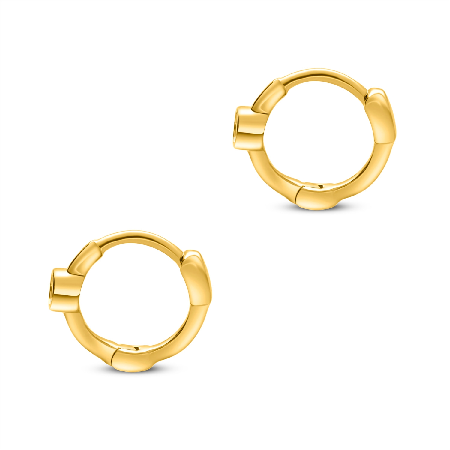 Kolczyki kółka z diamentami 0,05ct, żółte złoto Kolczyki kółka z diamentami 0,05ct, żółte złoto