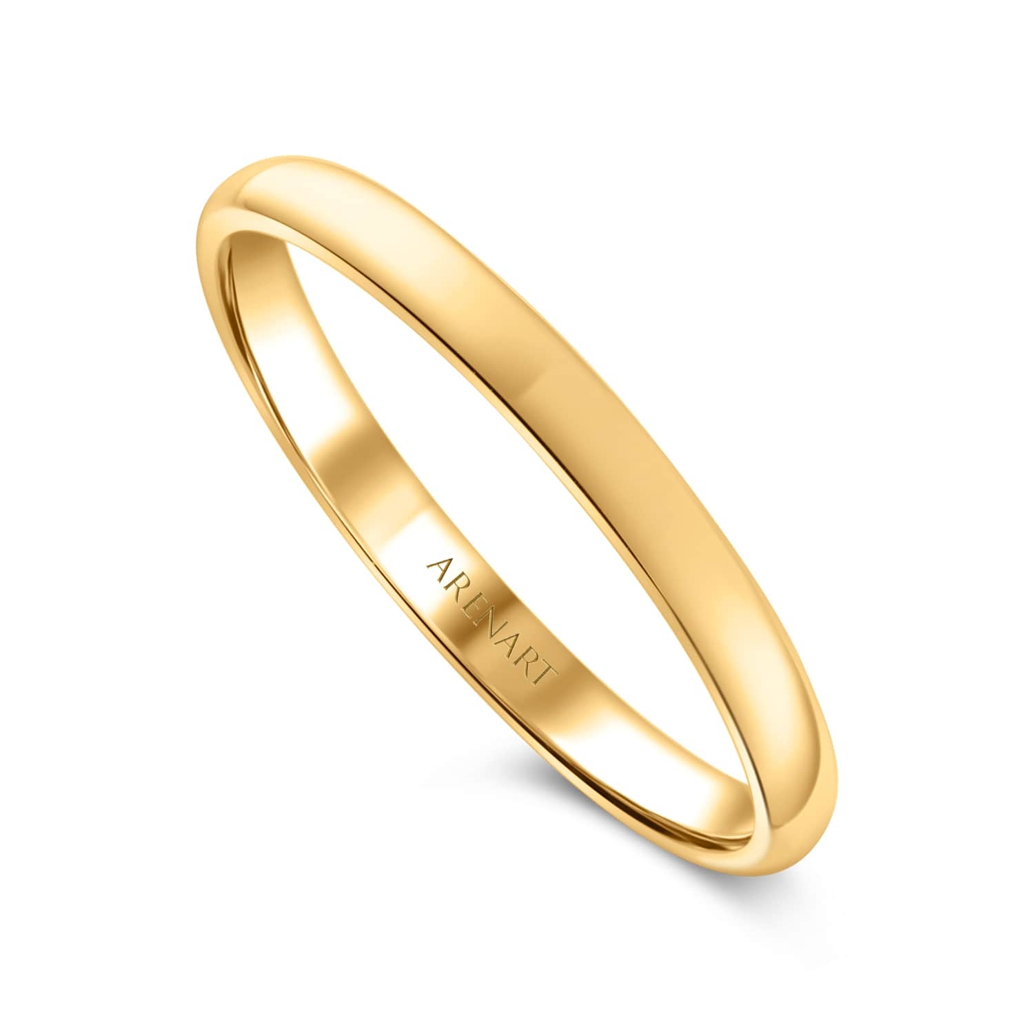 Obrączka damska, żółte złoto 2 mm