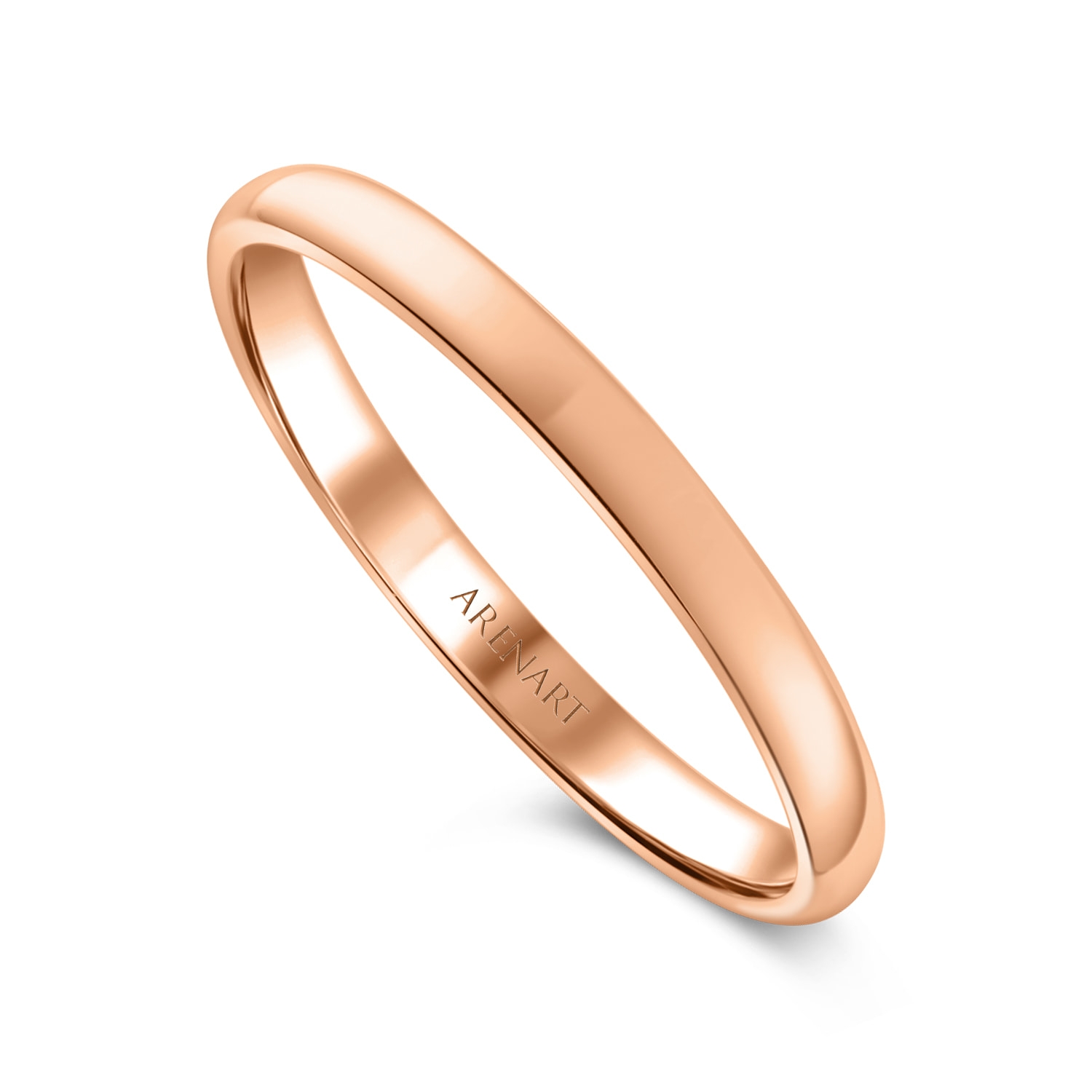 Obrączka damska, różowe złoto 2 mm