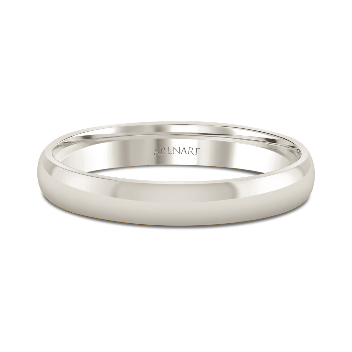 Obrączka damska, białe nierodowane złoto, półokrągła, 3 mm Obrączka damska, białe nierodowane złoto, półokrągła, 3 mm