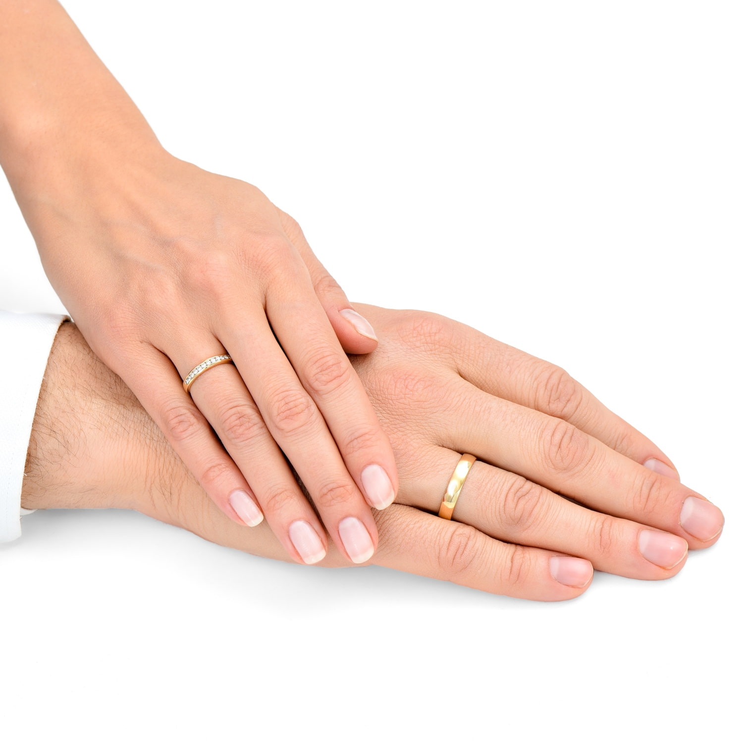 Obrączki ślubne 3 mm, żółte złoto, diamenty Obrączki ślubne 3 mm, żółte złoto, diamenty