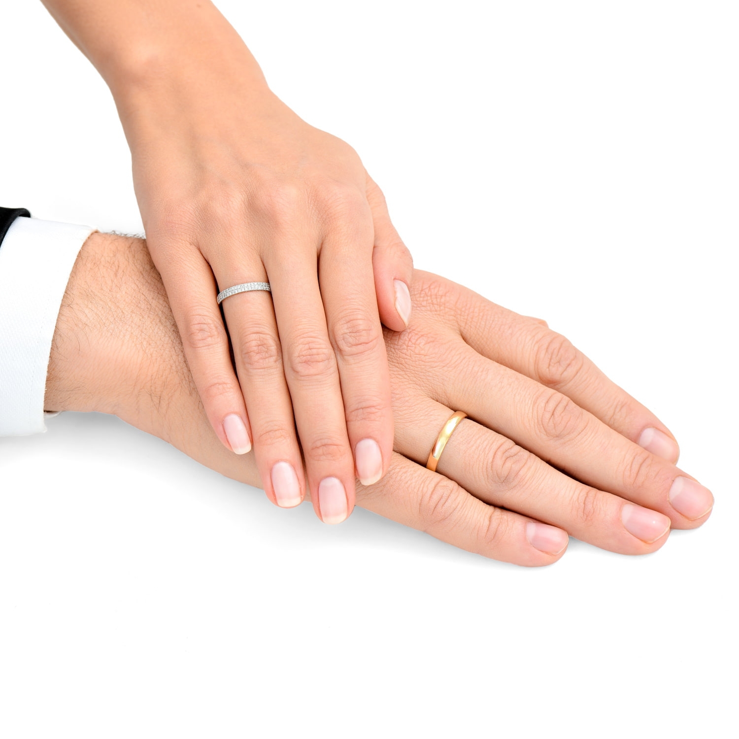 Obrączki ślubne, żółte złoto, diamenty, 2,7 mm i 3 mm Obrączki ślubne, żółte złoto, diamenty, 2,7 mm i 3 mm