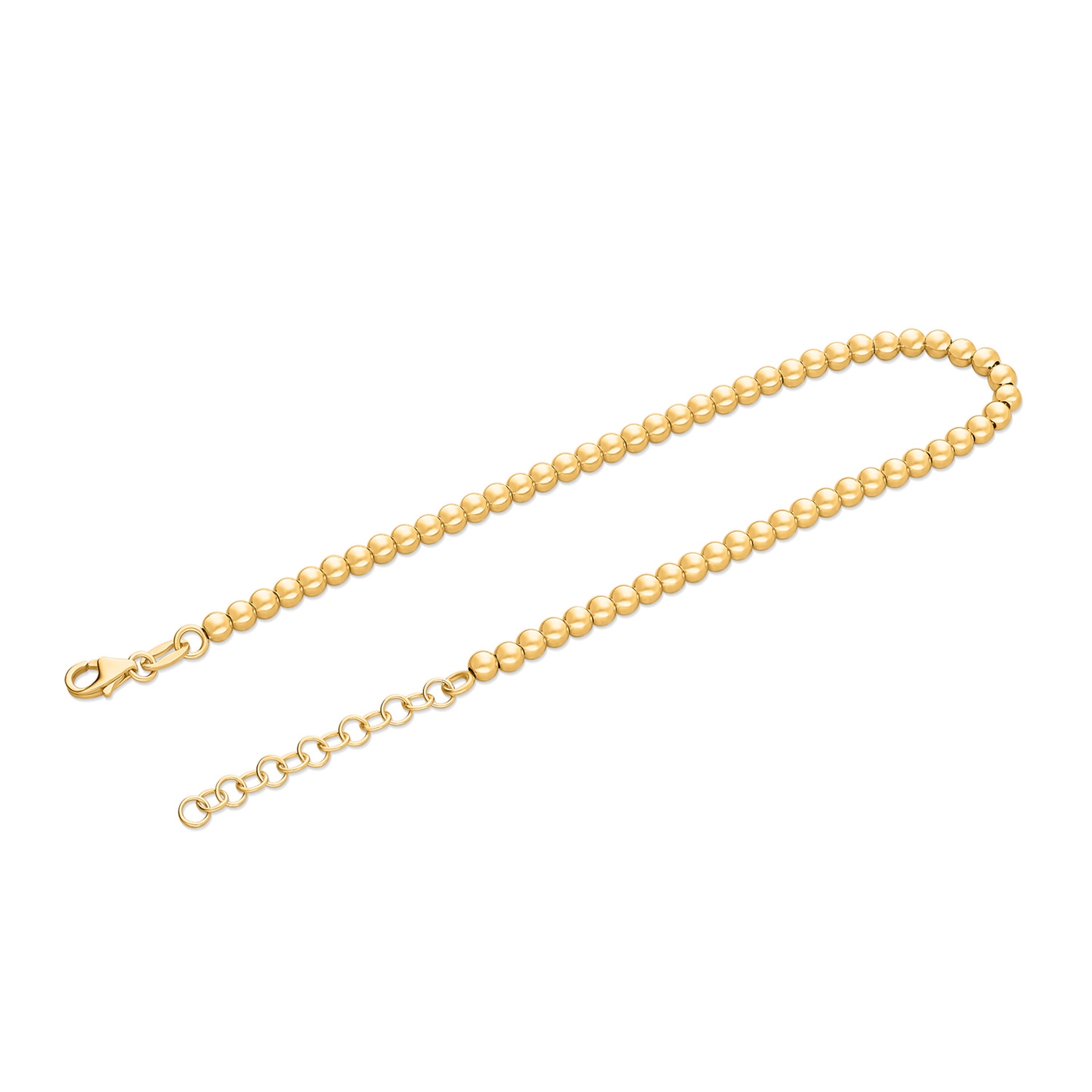 Złota bransoletka kulki, żółte złoto, regulowana długość Złota bransoletka kulki, żółte złoto, regulowana długość