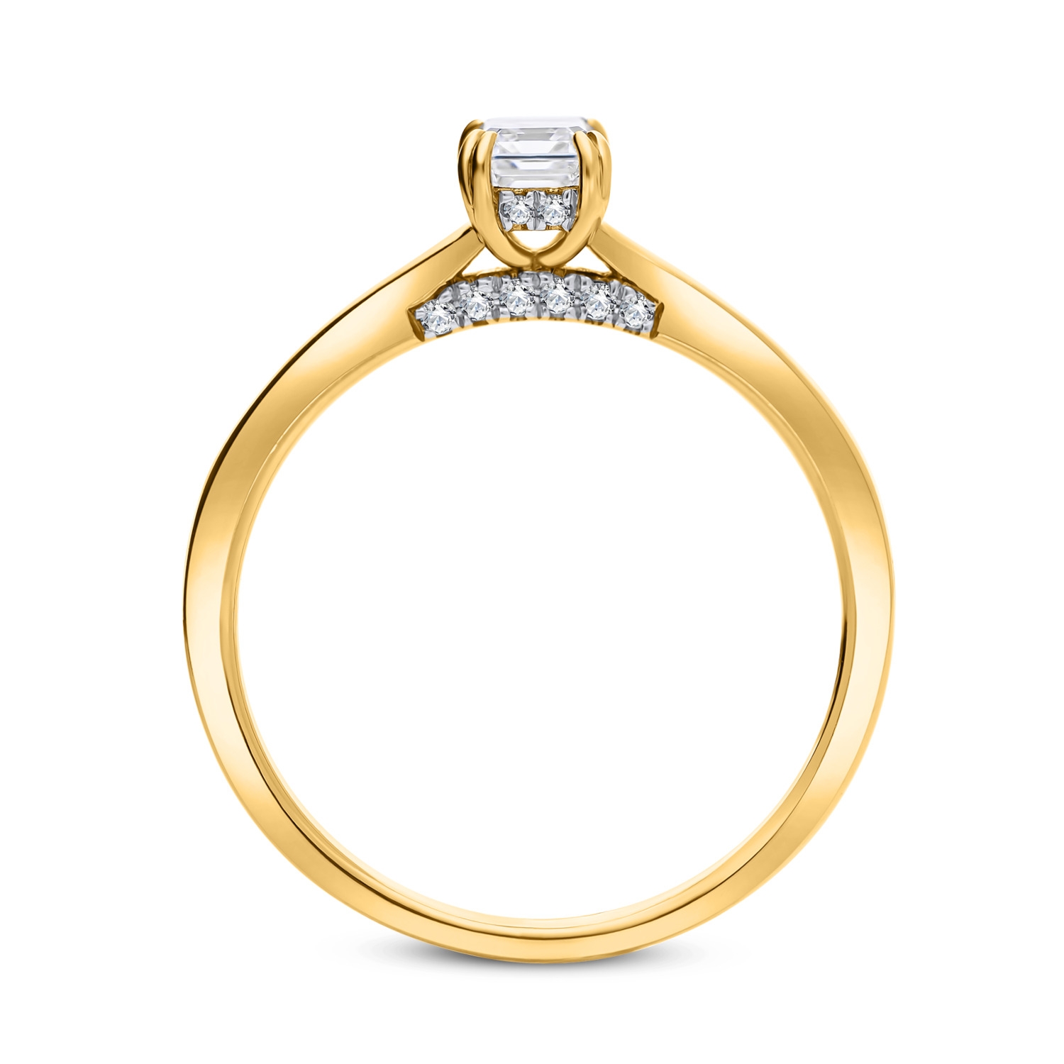 Elegancki pierścionek zaręczynowy z diamentami 0,56ct, żółte złoto 585 Elegancki pierścionek zaręczynowy z diamentami 0,56ct, żółte złoto 585