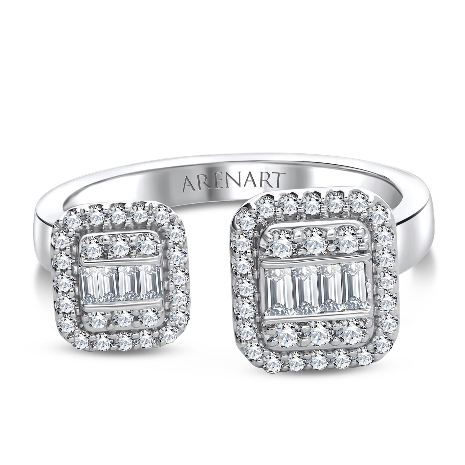 Pierścionek open z diamentami 0,53ct, złoto białe Pierścionek open z diamentami 0,53ct, złoto białe