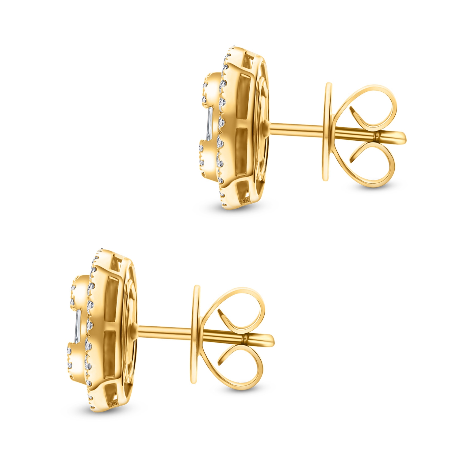 Złote kolczyki z diamentami 1,19ct, złoto żółte, na sztyft Złote kolczyki z diamentami 1,19ct, złoto żółte, na sztyft