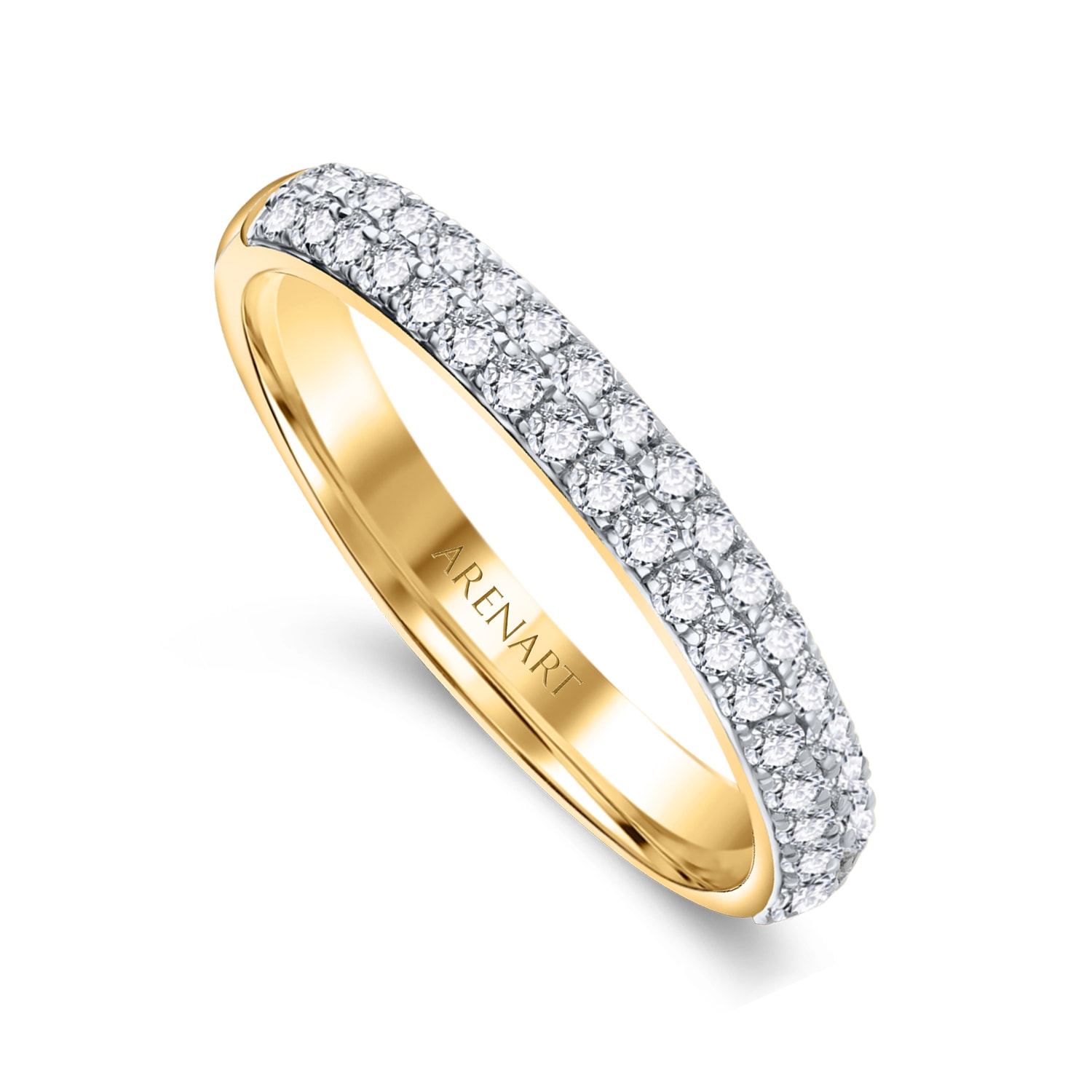 Obrączki ślubne, żółte złoto, diamenty, 2,7 mm i 3 mm Obrączki ślubne, żółte złoto, diamenty, 2,7 mm i 3 mm