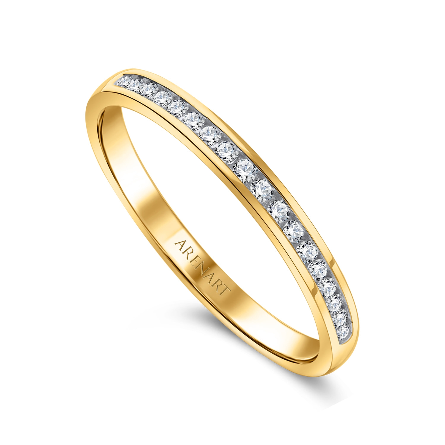 Obrączki ślubne 2,4 mm i 3 mm, żółte złoto, diamenty Obrączki ślubne 2,4 mm i 3 mm, żółte złoto, diamenty