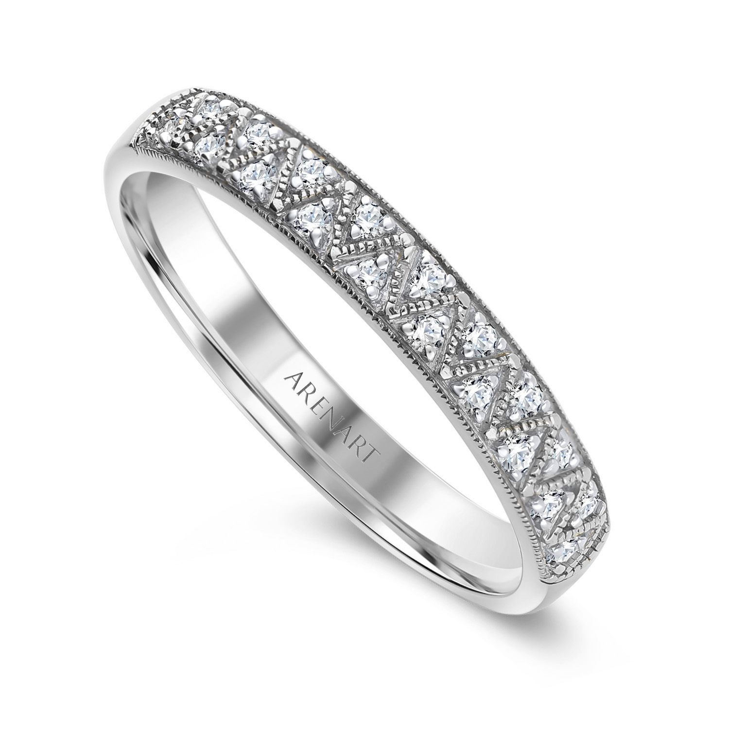 Obrączki ślubne, białe złoto, diamenty, 3,1 mm i 4 mm Obrączki ślubne, białe złoto, diamenty, 3,1 mm i 4 mm