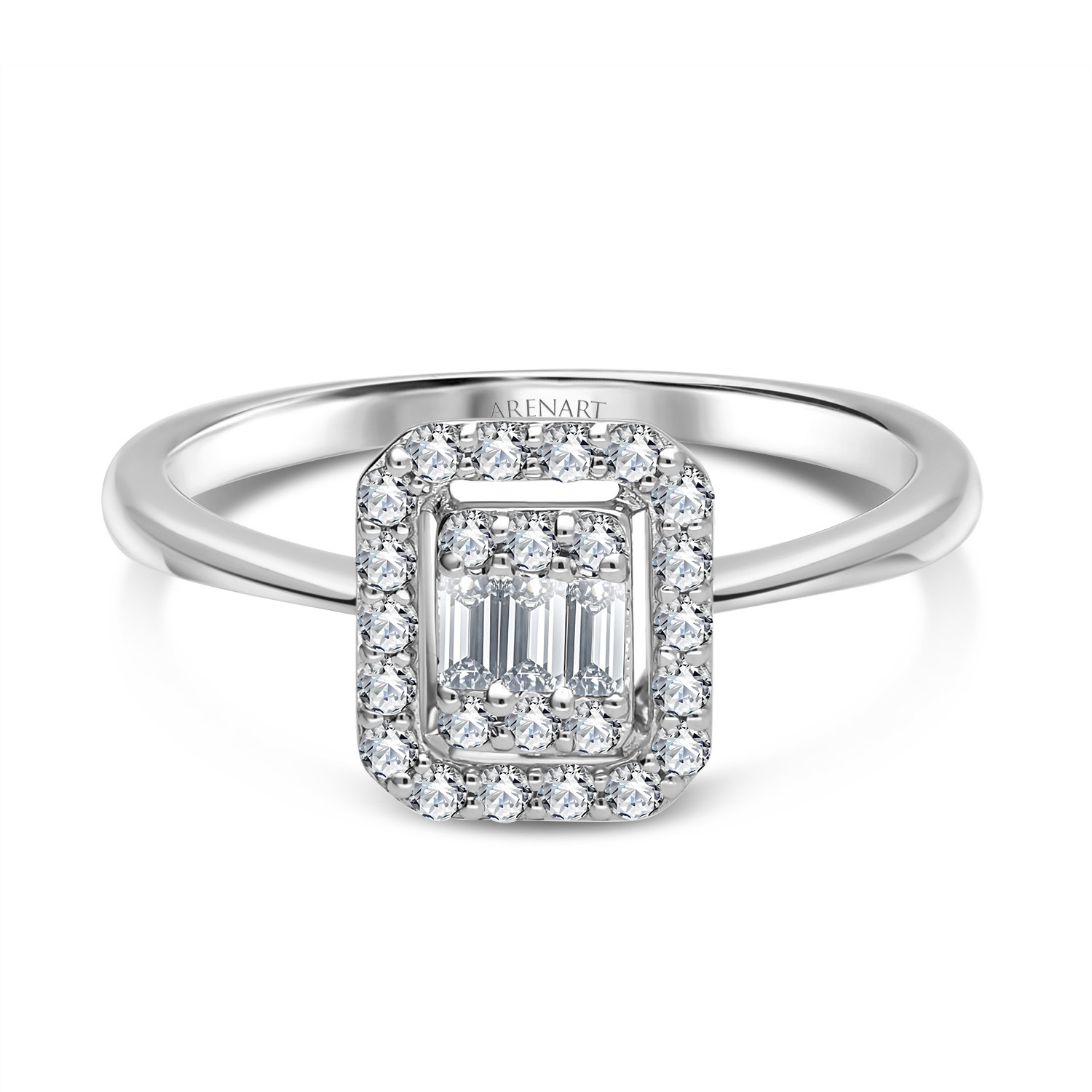 Pierścionek z białego złota z diamentami 0,24ct, białe złoto próby 585, na zaręczyny