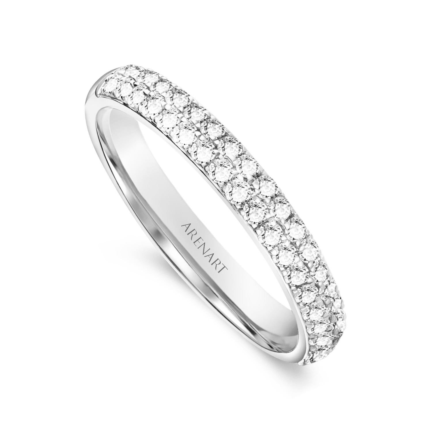 Obrączka damska, białe złoto, diamenty, 2,7 mm