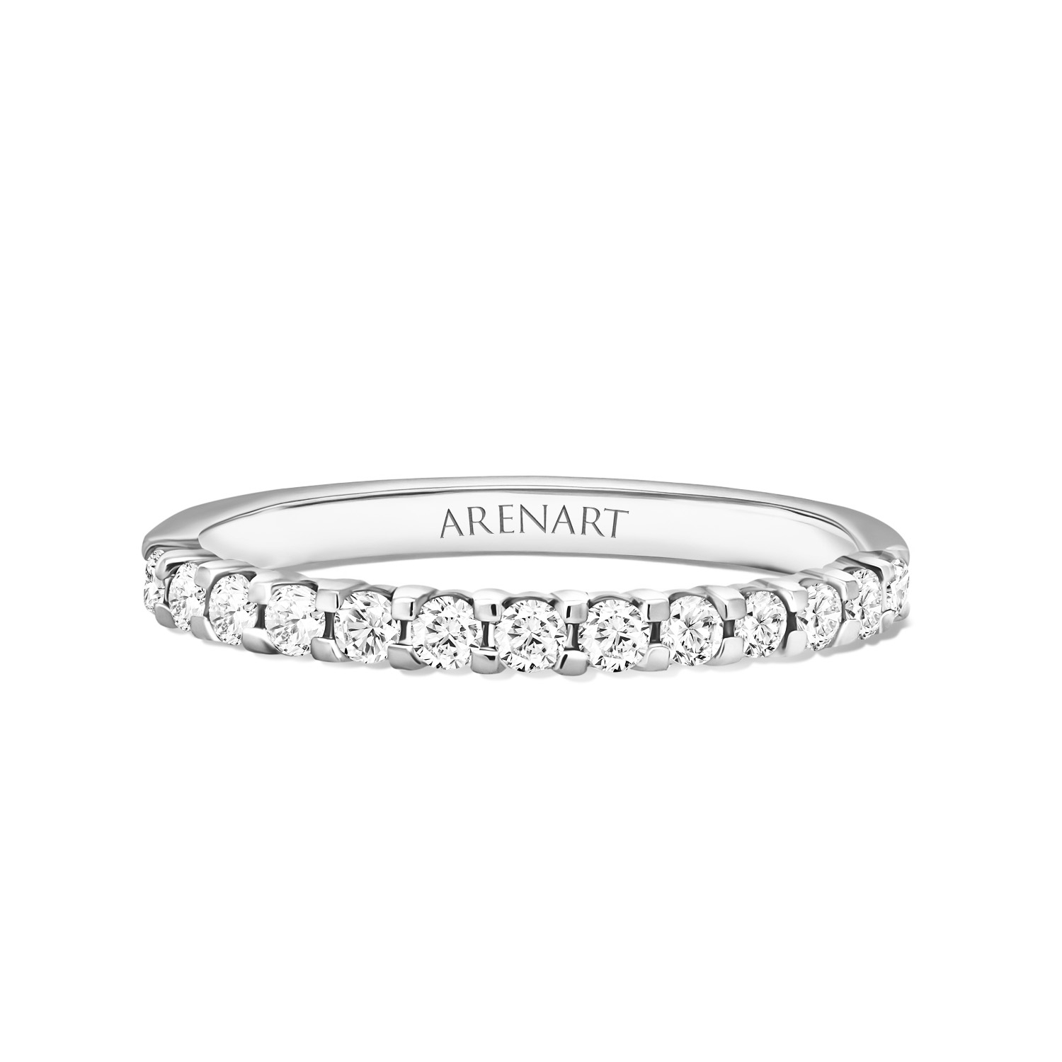 Obrączka damska 2 mm z diamentami 0,28ct, białe złoto Obrączka damska 2 mm z diamentami 0,28ct, białe złoto