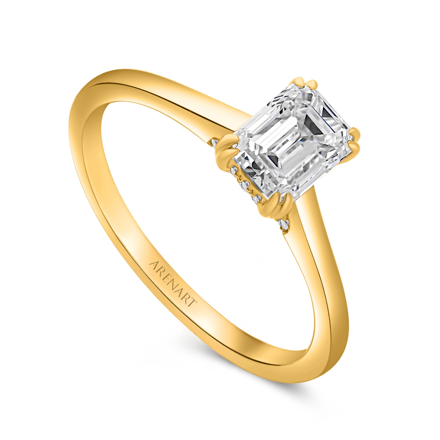 Złoty pierścionek diamentowy z z certyfikatem IGI