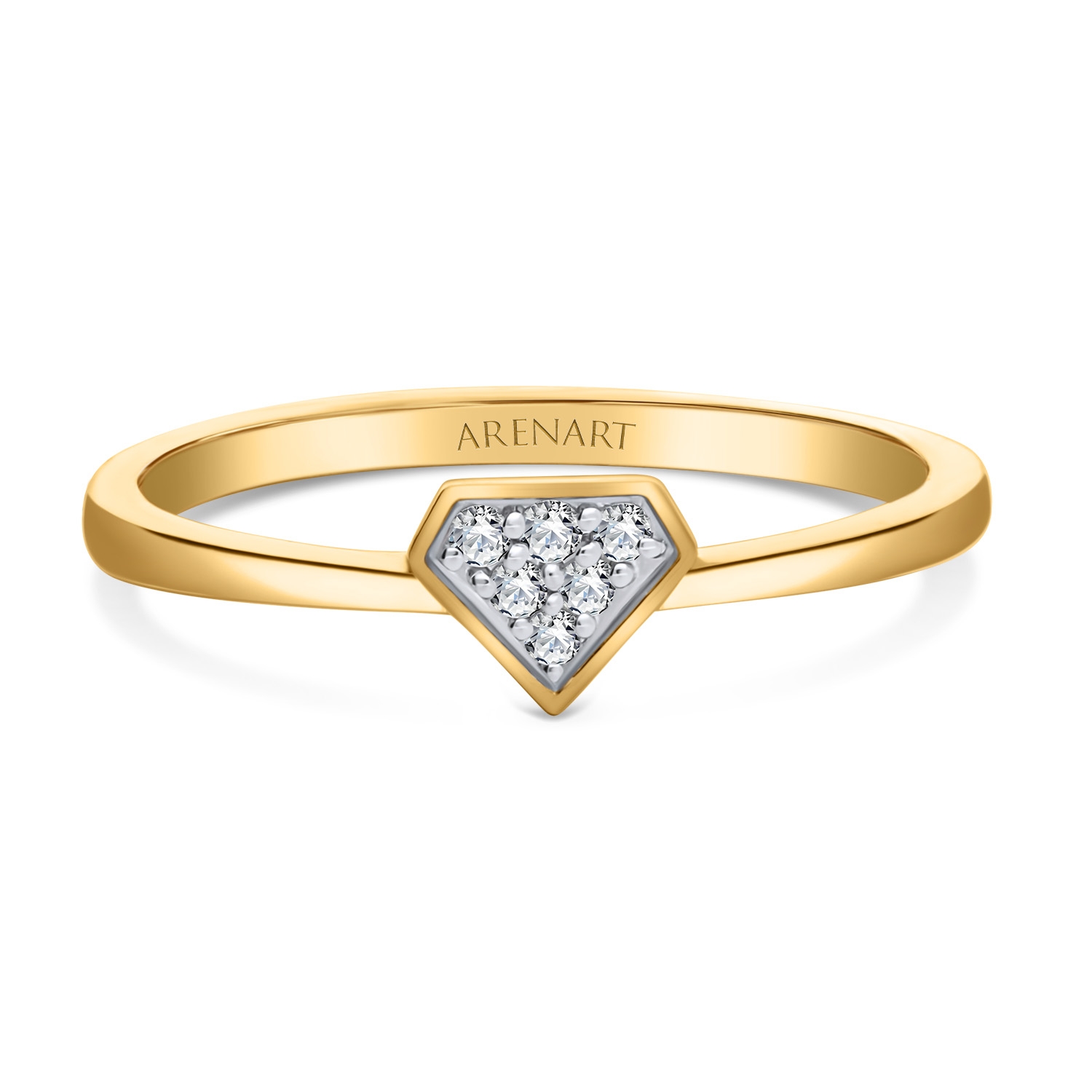 Pierścionek złoty diament z diamentami 0,05ct, złoto żółte Pierścionek złoty diament z diamentami 0,05ct, złoto żółte
