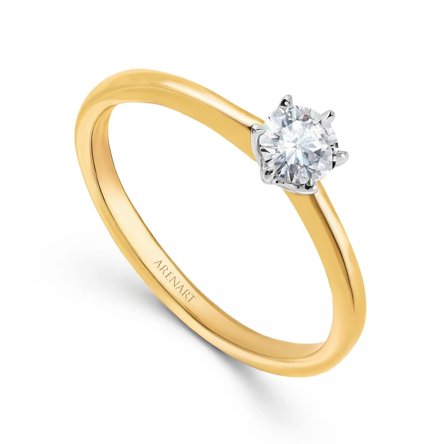 Pierścionek z diamentem 0,30ct, dwukolorowe złoto R07765-YW