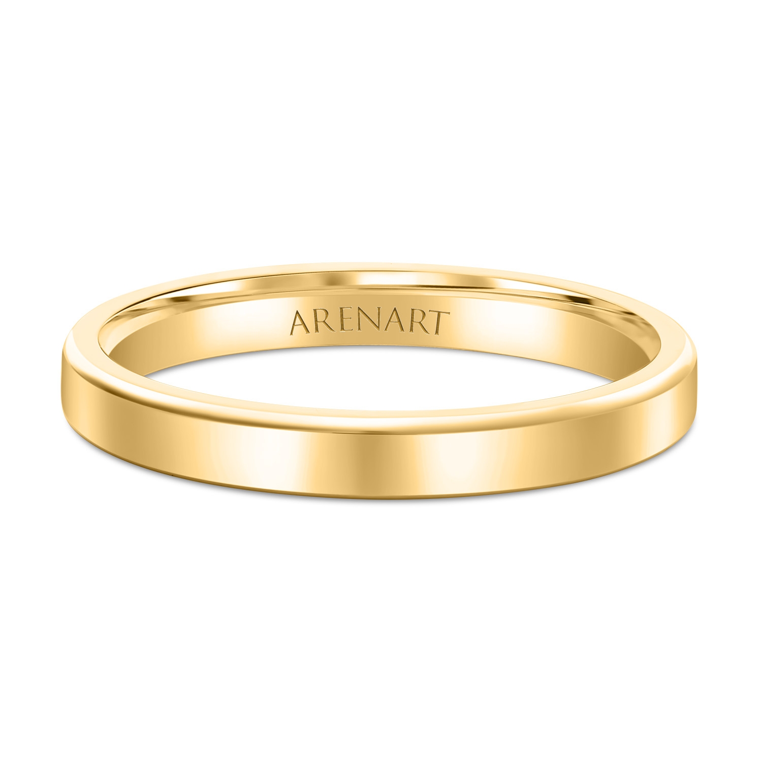 Obrączka damska 3 mm, trapezowa, żółte złoto Obrączka damska 3 mm, trapezowa, żółte złoto