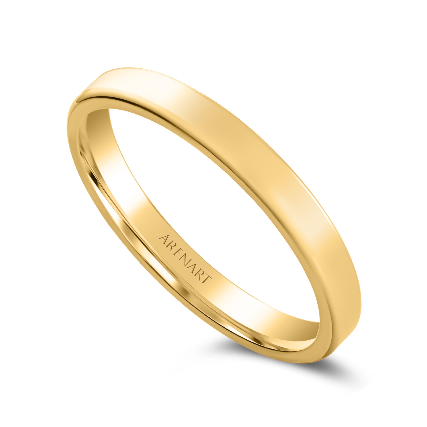 Męska złota obrączka 3 mm, żółte złoto 585