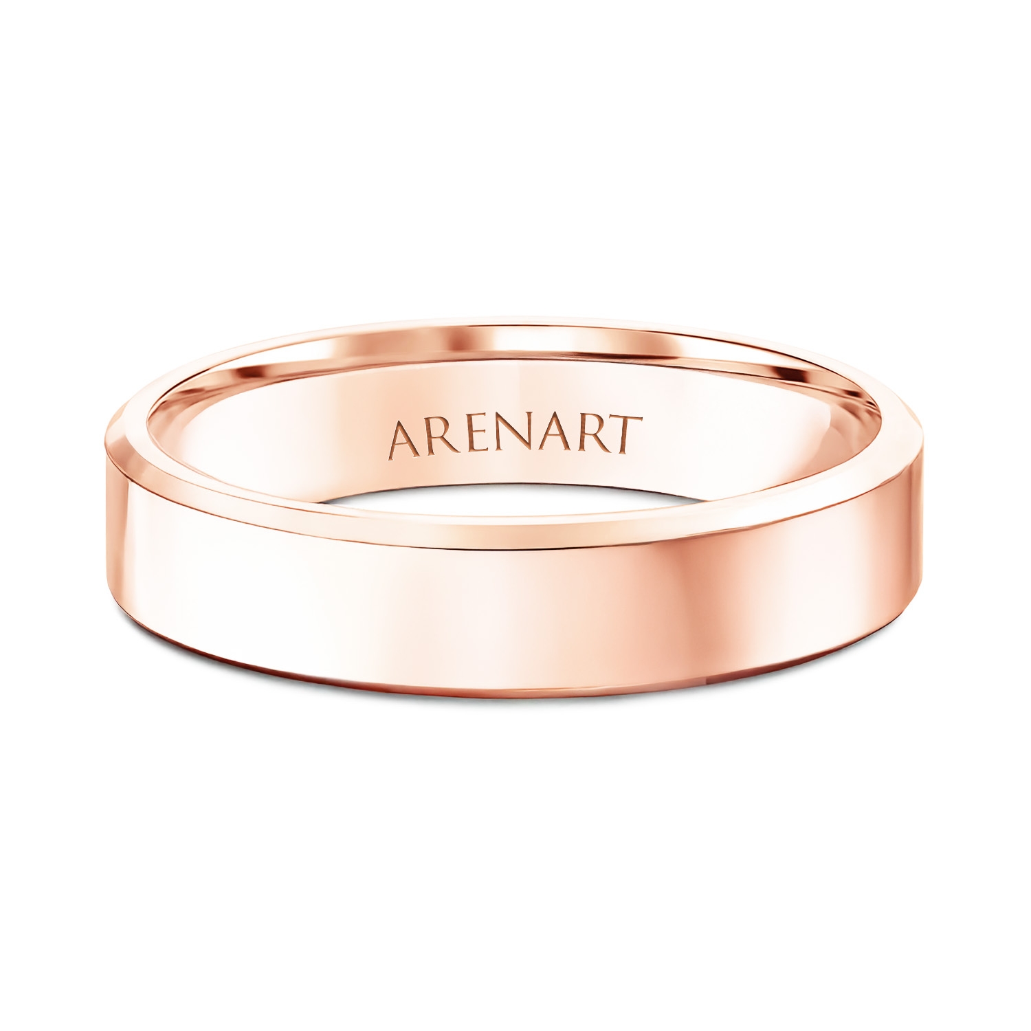 Obrączka damska 5 mm, różowe złoto, trapezowa Obrączka damska 5 mm, różowe złoto, trapezowa