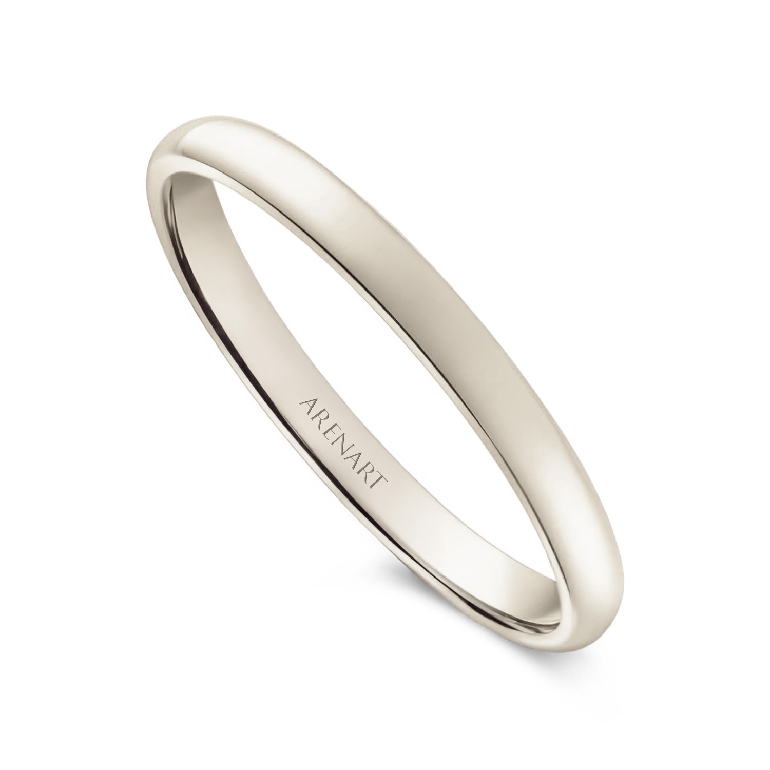 Damska obrączka 2 mm, białe nierodowane złoto 585