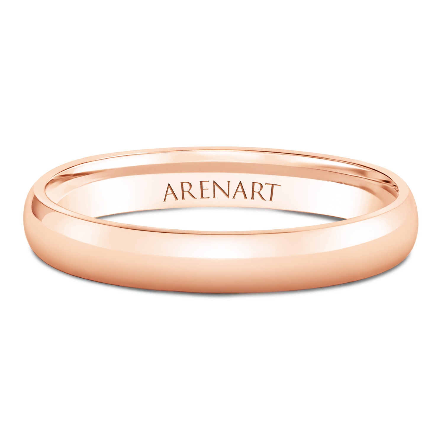 Złota damska obrączka 3,5 mm, półokrągła, różowe złoto 585 Złota damska obrączka 3,5 mm, półokrągła, różowe złoto 585